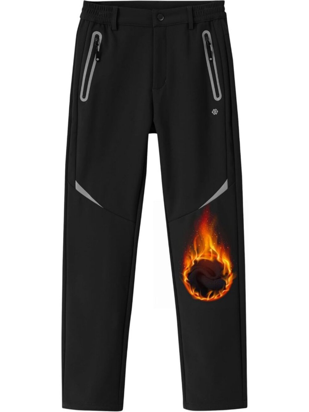 Boys Waterproof Snow Ski Pants | Fleece Lined Hiking Pants with Zip Pocket